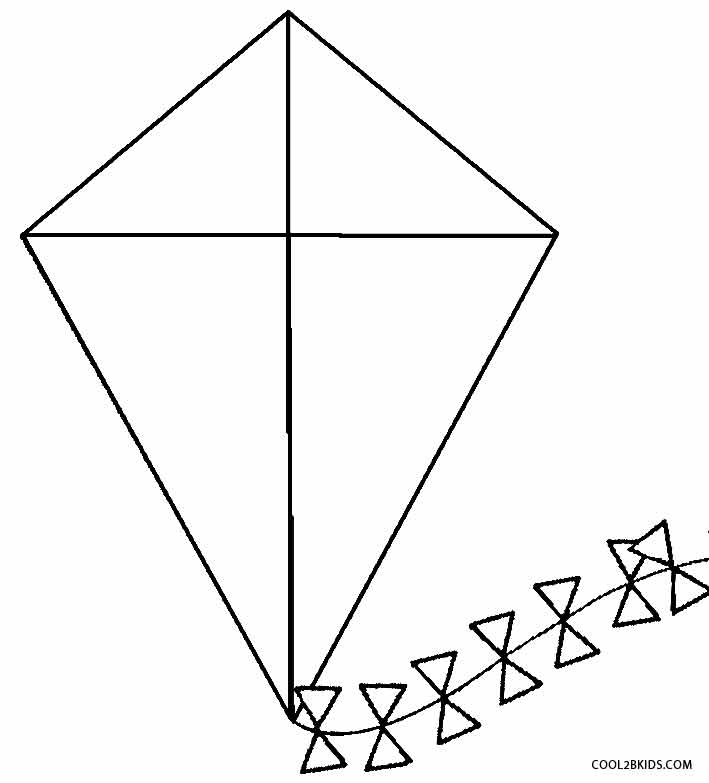 Printable kite coloring pages for kids