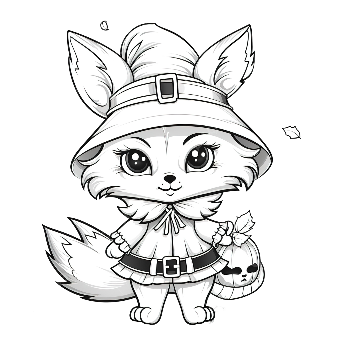 Coloring book with a cute fox using costume witch halloween fox drawing book drawing halloween drawing png transparent image and clipart for free download
