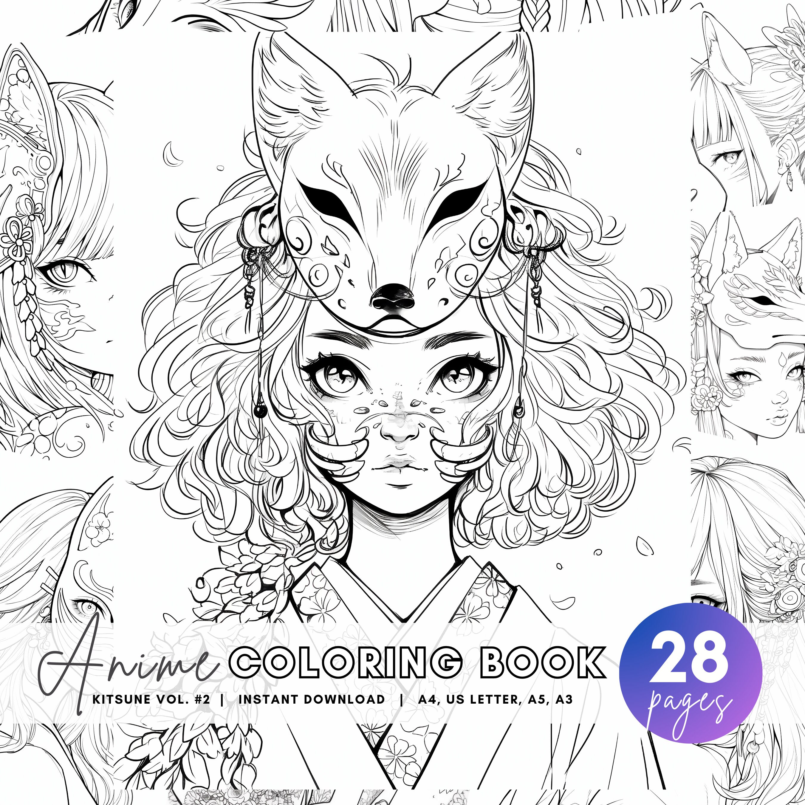 Kitsune coloring book