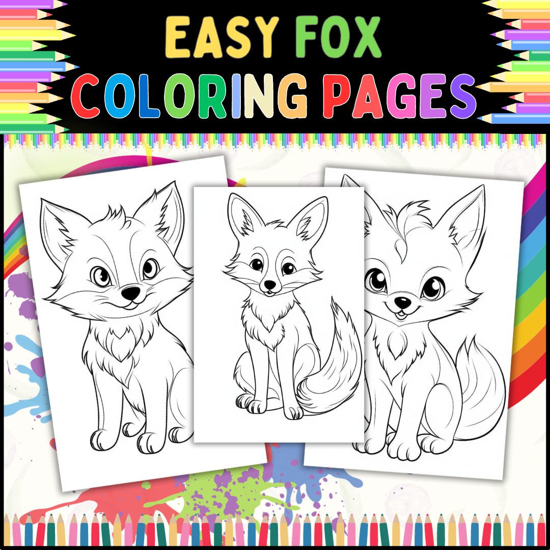 Fox coloring pages easy and detailed fox coloring pages for kids of all ages made by teachers