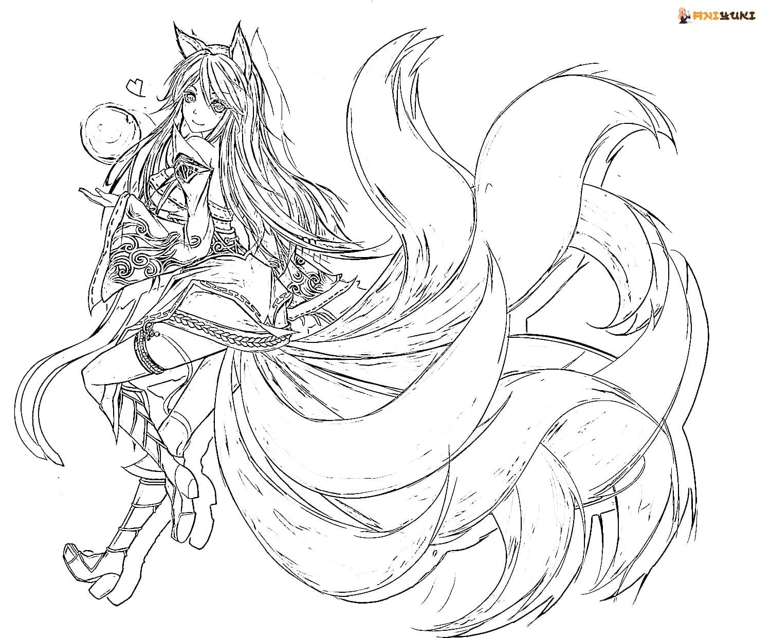Kitsune coloring pages