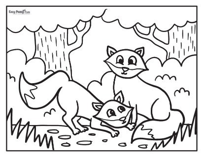 Fox coloring pages