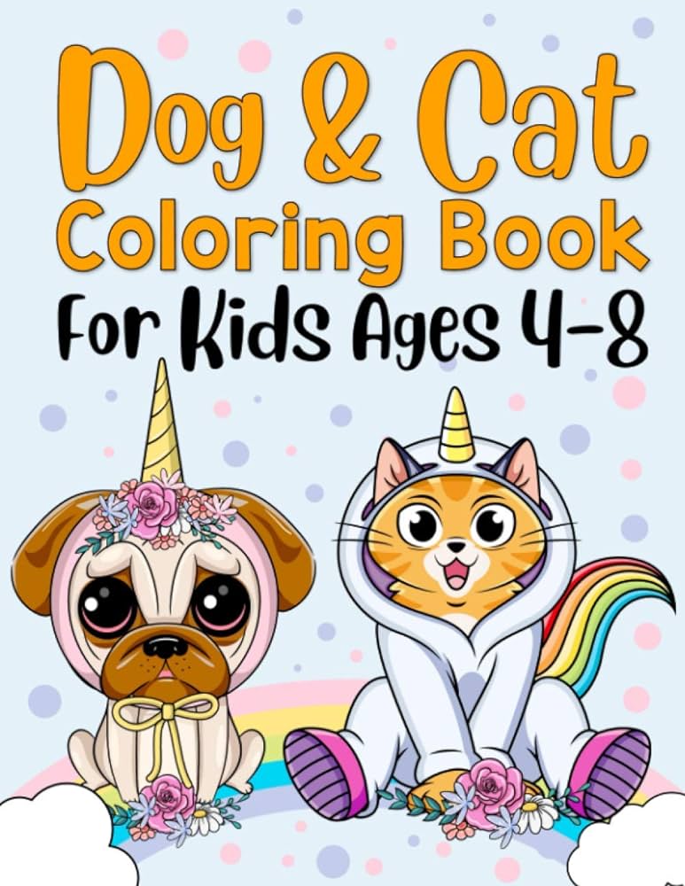 Puppies and kittens coloring book for kids kitten puppies activity books for toddlers cute dogs t coloring book for animals lover kids dog activity coloring book for girls