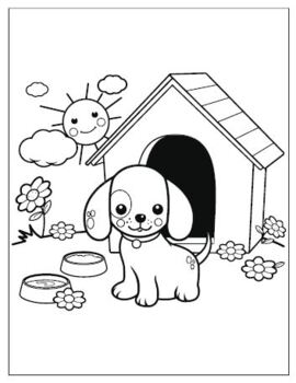 Kitten and puppy coloring book by gala global education tpt