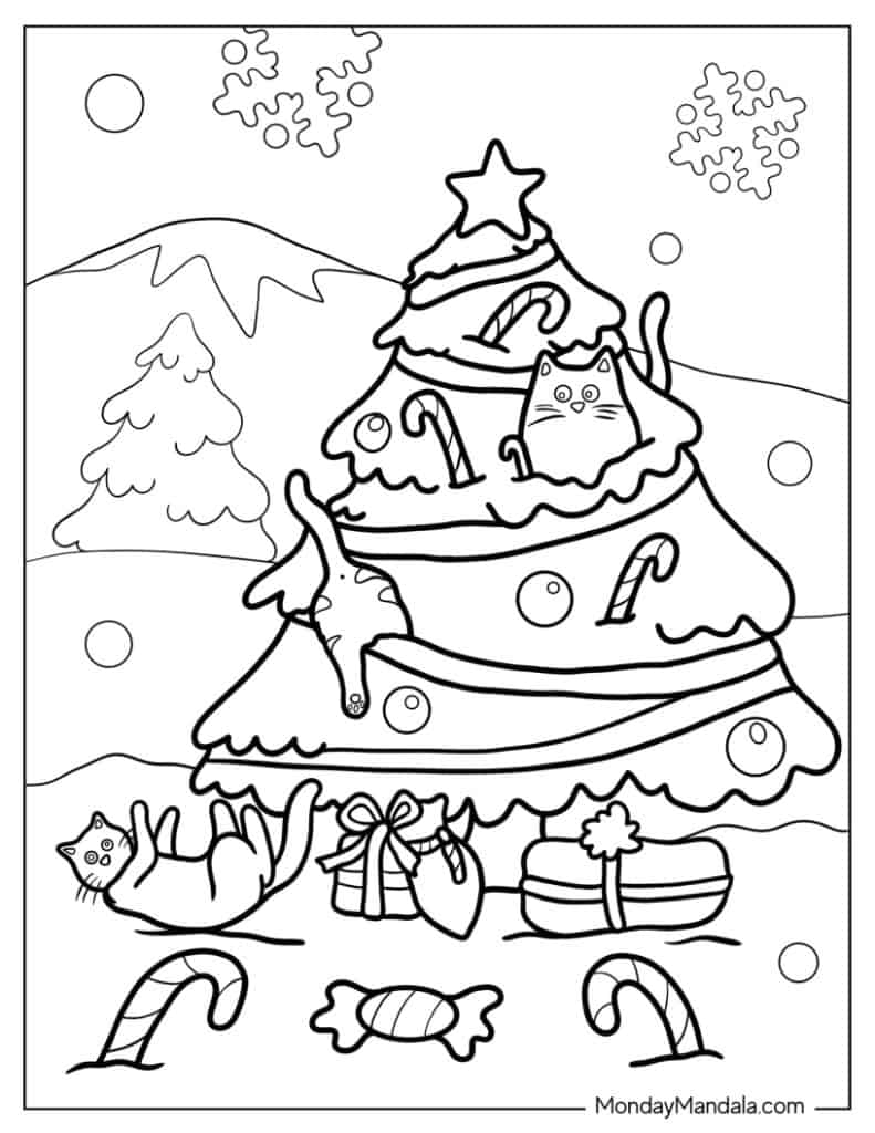 Cat coloring pages free pdf printables