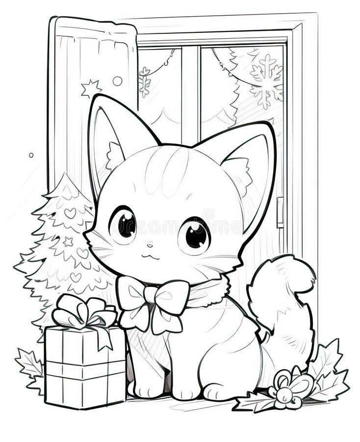 Christmas coloring book stock photos