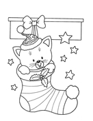 Christmas cat coloring pages free printable pictures