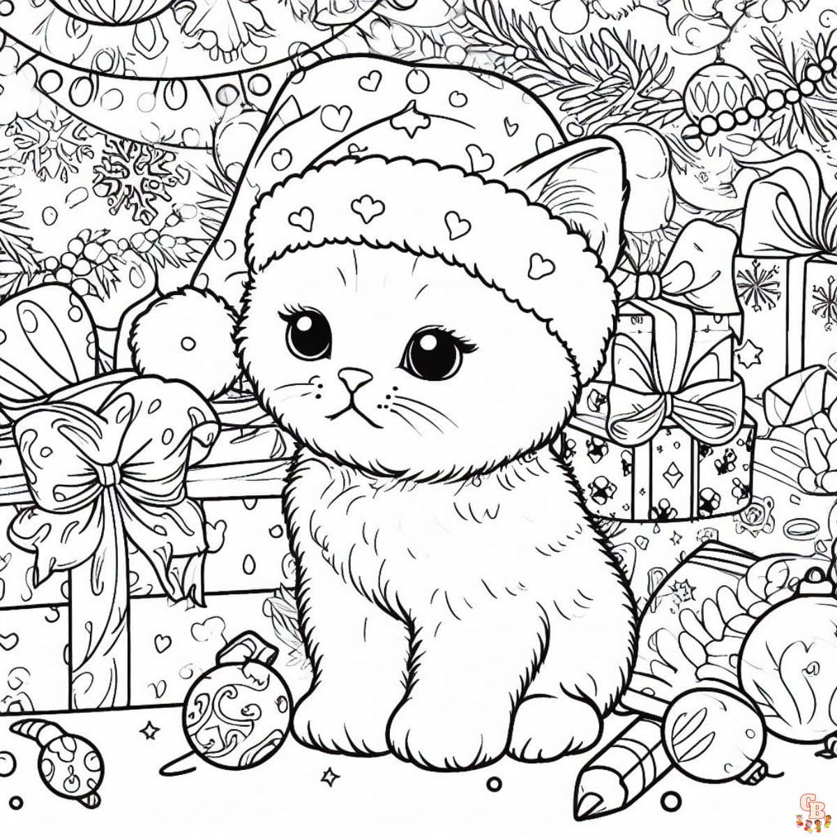 Free kitten coloring pages for kids