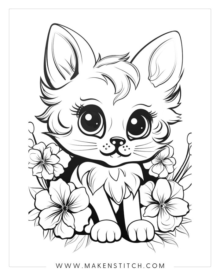 Free kittens coloring pages for kids and adults