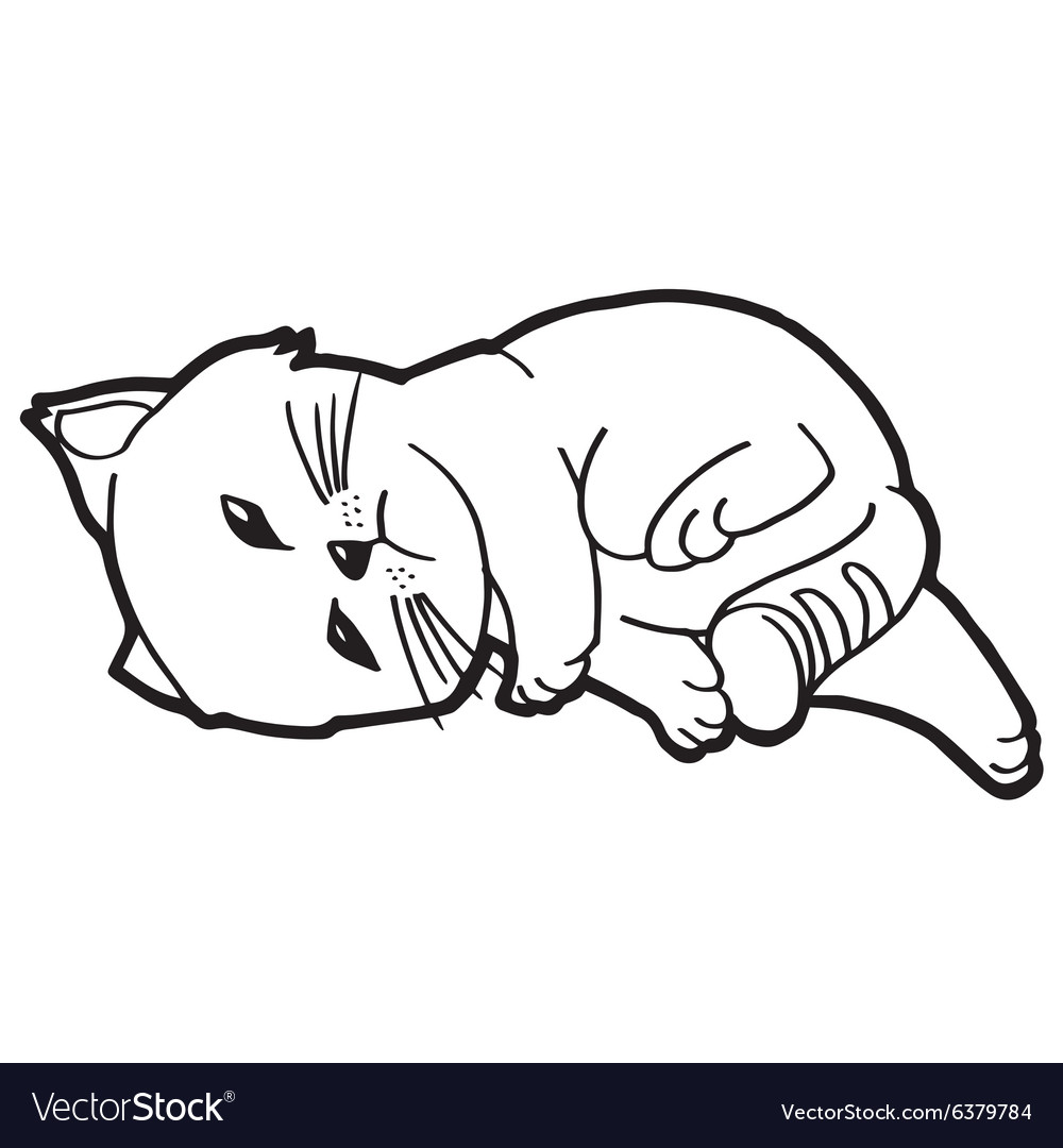 Cat and kitten coloring page royalty free vector image