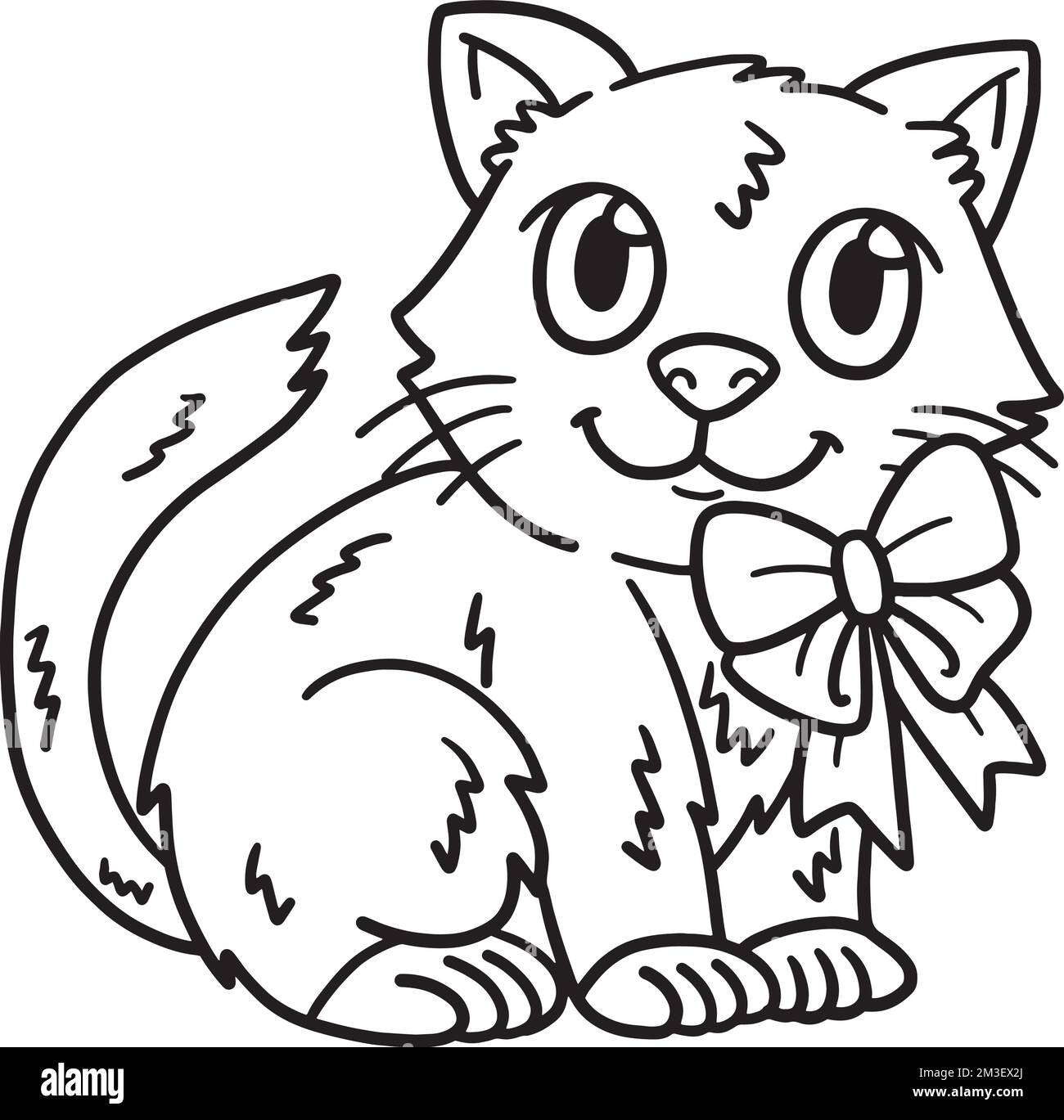 Cute kitten isolated coloring page for kids stock vector image art