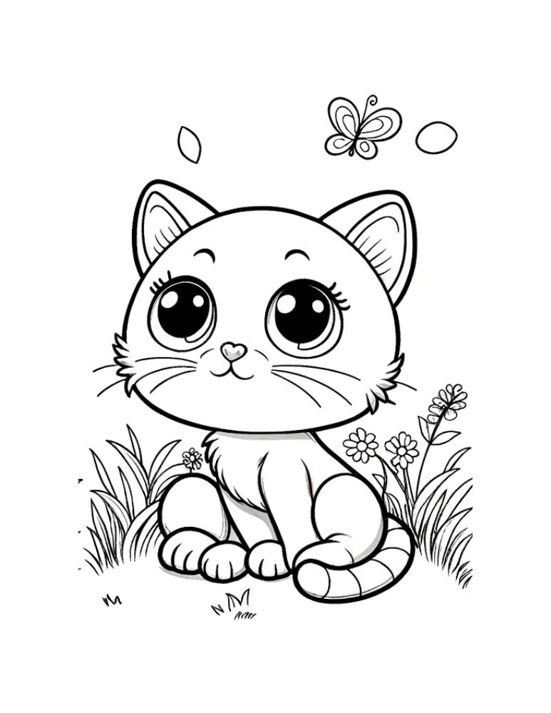 Free cat coloring pages for kids