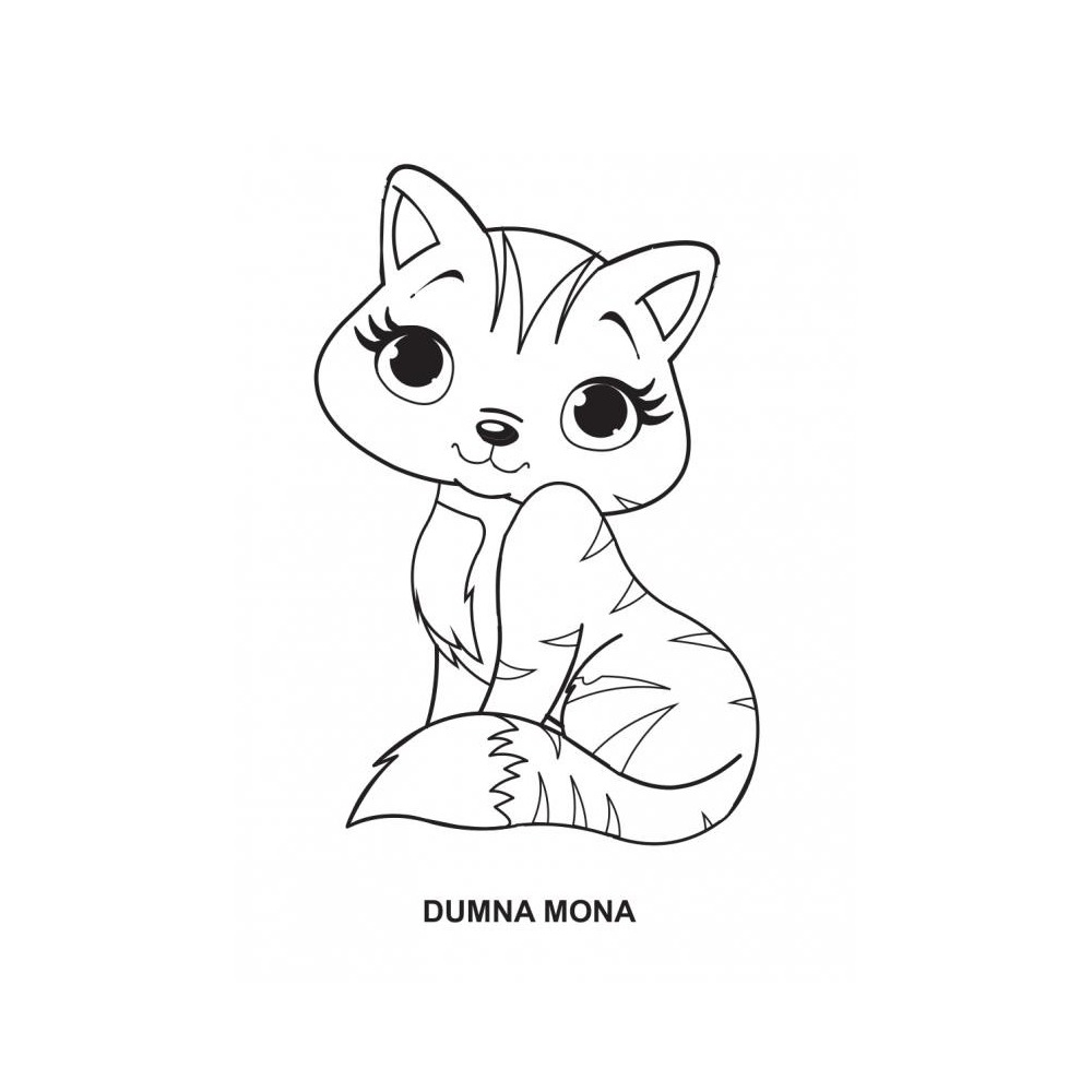 Coloring page a cats cards martel