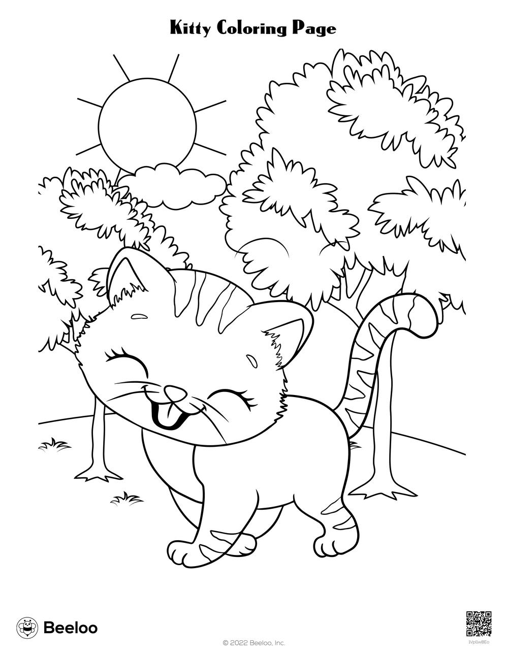 Kitty coloring page â printable crafts and activities for kids