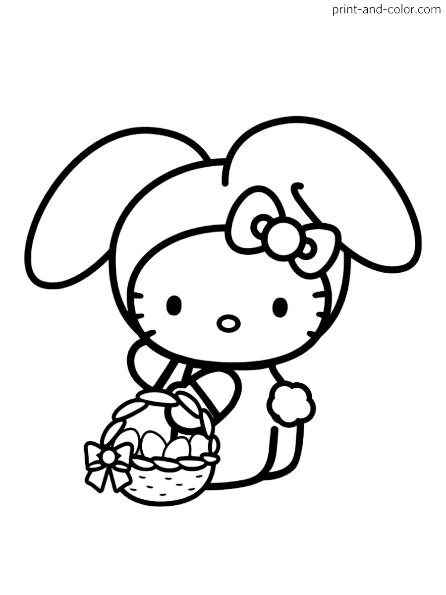 Hello kitty coloring pages print and color