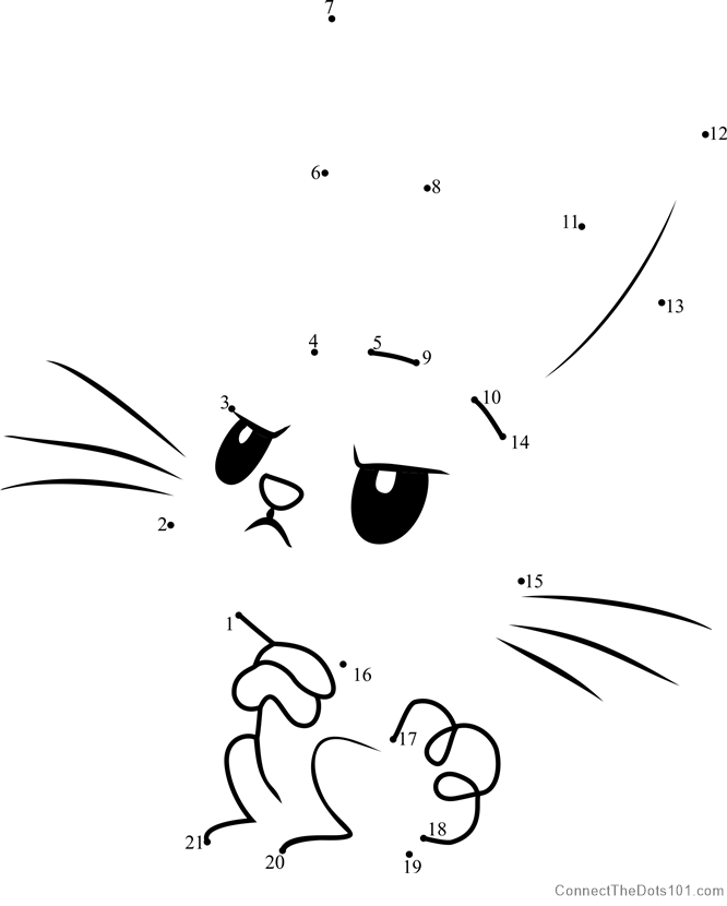 Angel bunny my little pony dot to dot printable worksheet