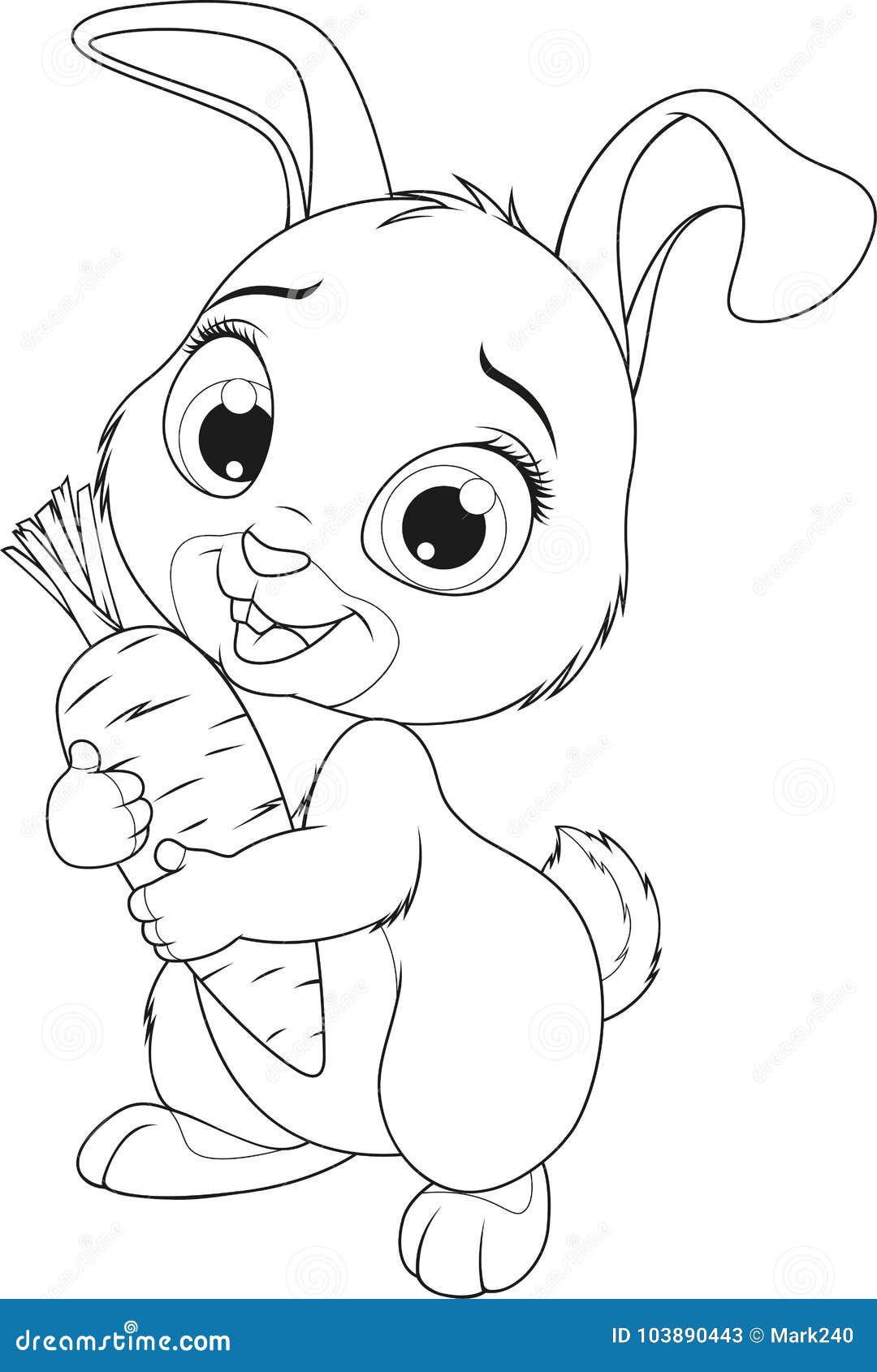Little funny bunny stock vector illustration of nature