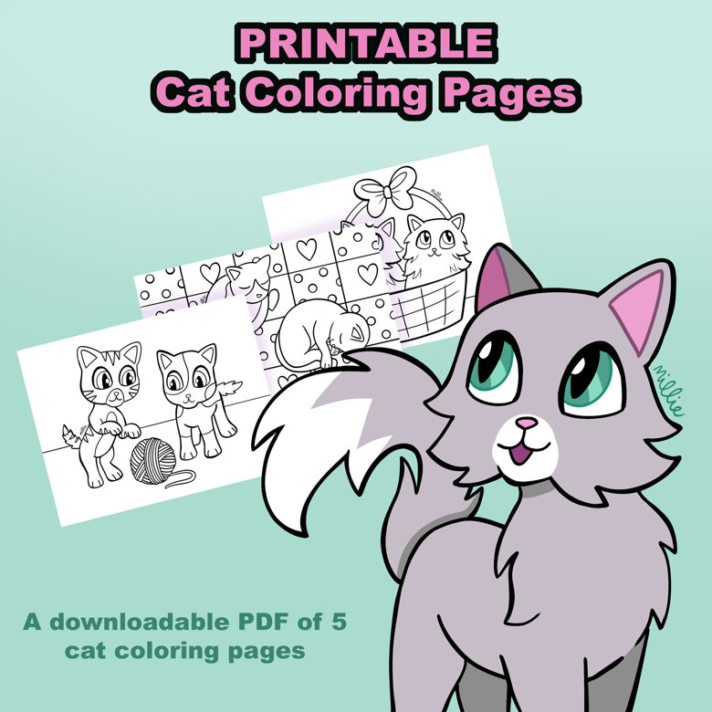 Kitty cats printable coloring pages