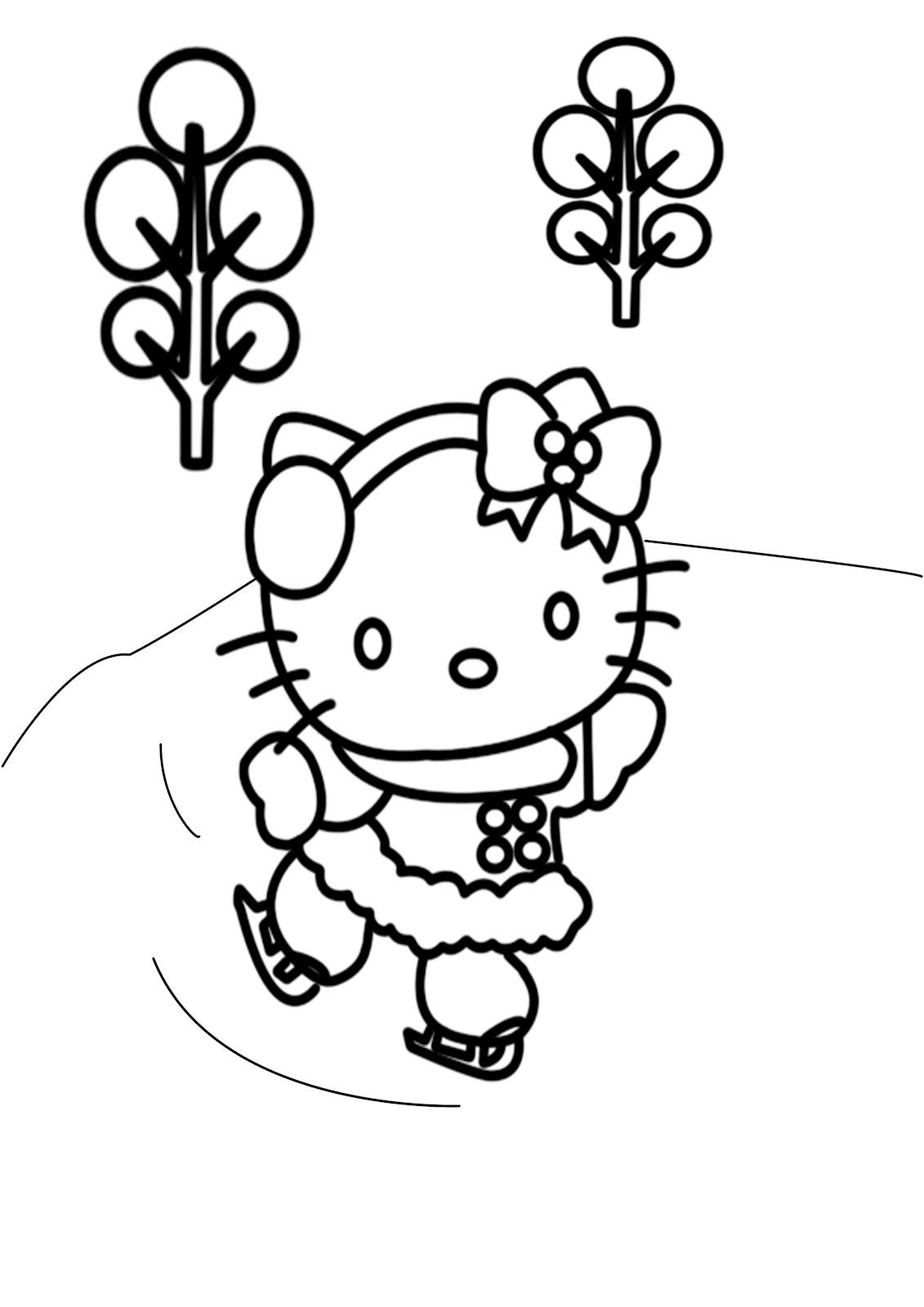 Hello kitty christmas coloring pages