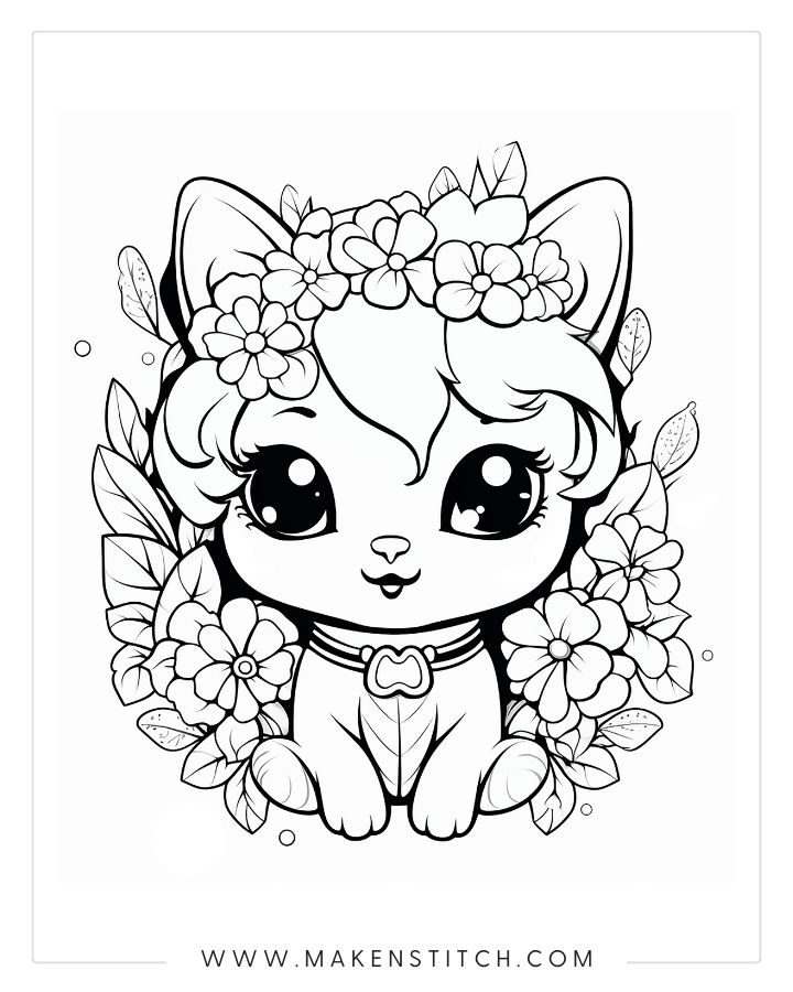 Free kittens coloring pages for kids and adults