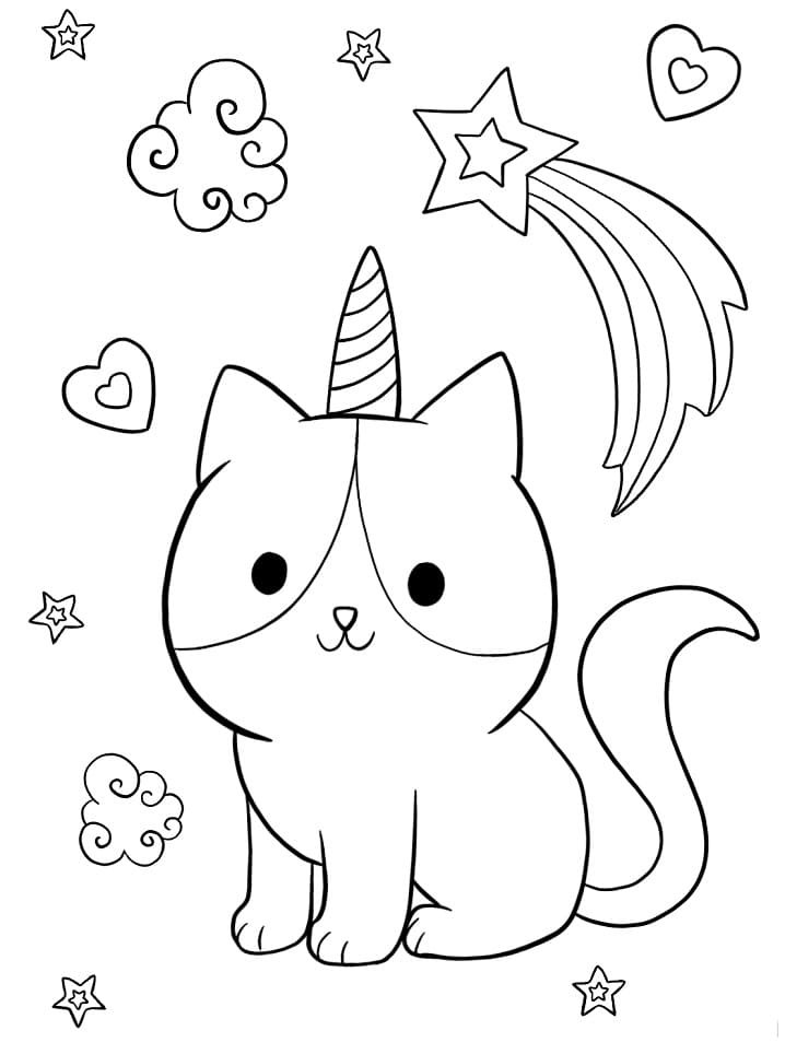 Kittycorn coloring pages printable for free download