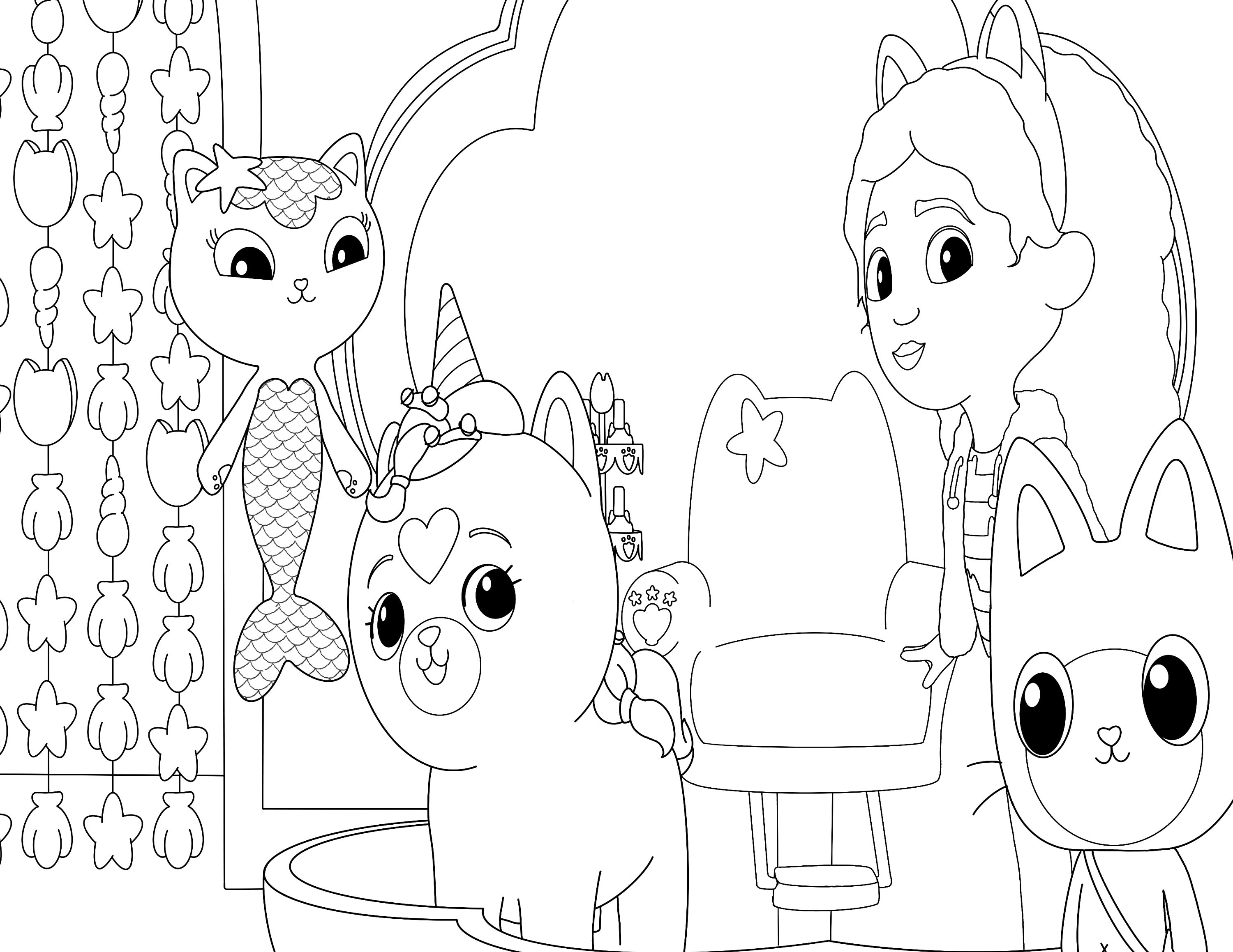 Gabbys dollhouse coloring page download in mercats spa