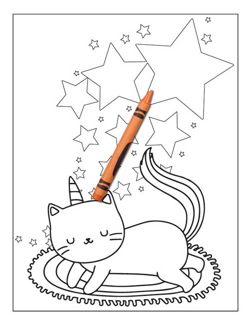 Cute caticorn coloring book for kids ages