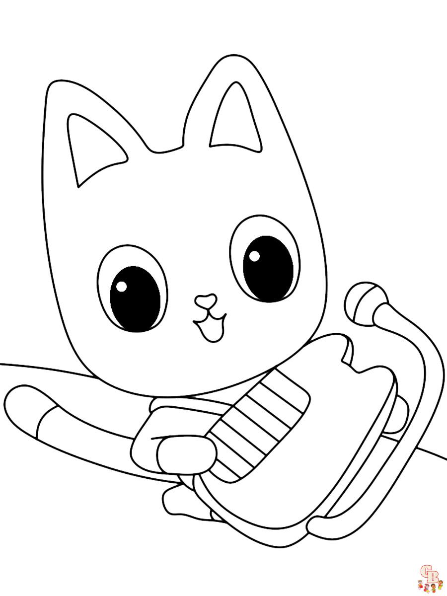 Gabby dollhouse coloring pages free easy for kids
