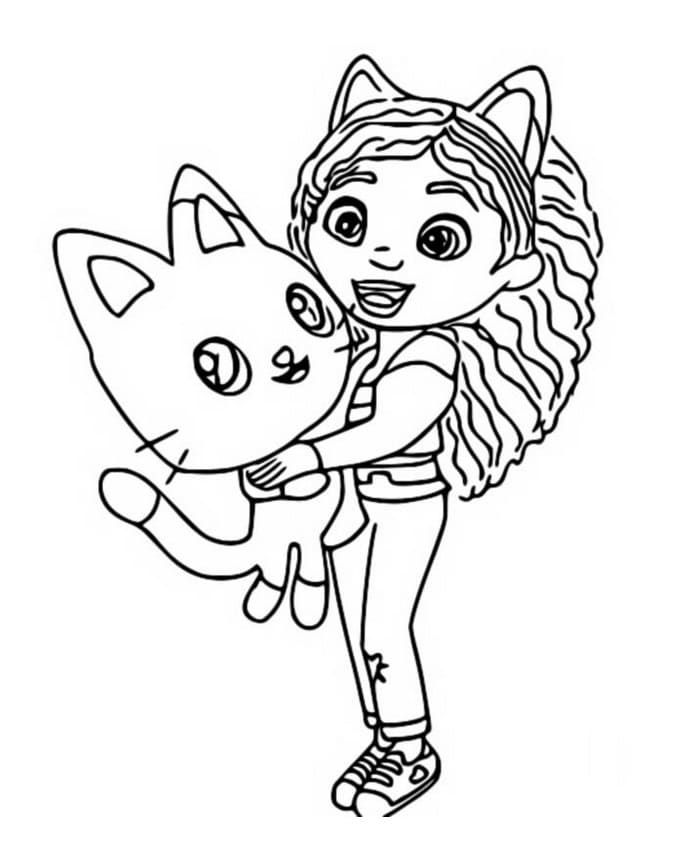 Gabby and pandy paws coloring page