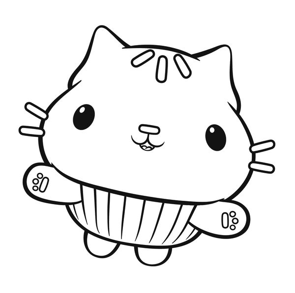 Gabbys dollhouse cakey cat coloring page cat coloring page cat printable doll house
