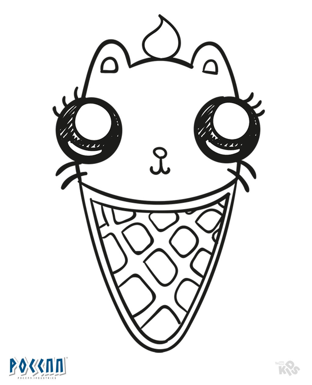 Cat ice cream kawaii to color lineart by poccnnindustries on