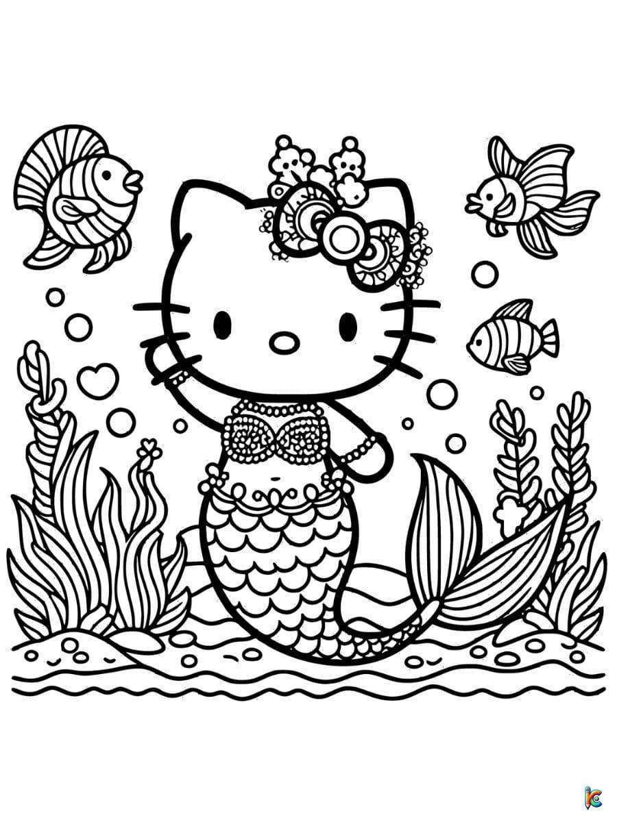 Mermaid coloring pages â