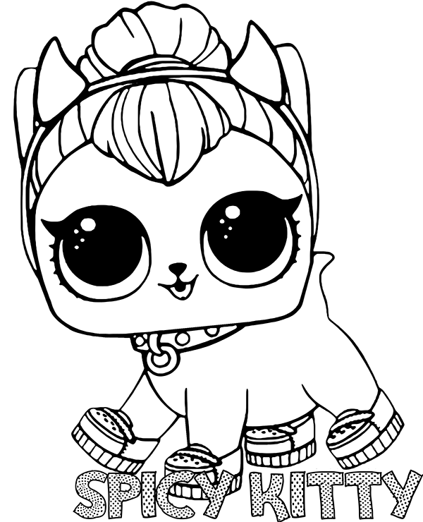 Spicy kitty coloring page lol surprise
