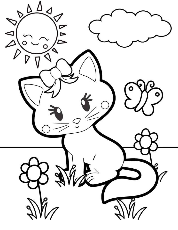 Cute cat loring page