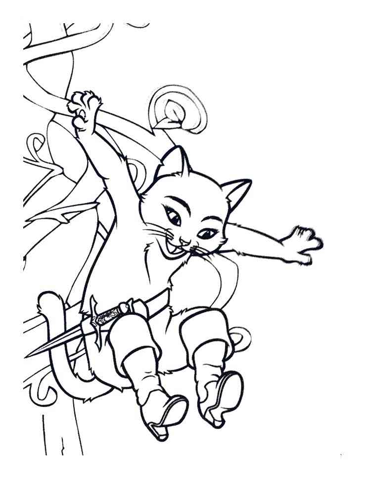 Puss in boots coloring pages