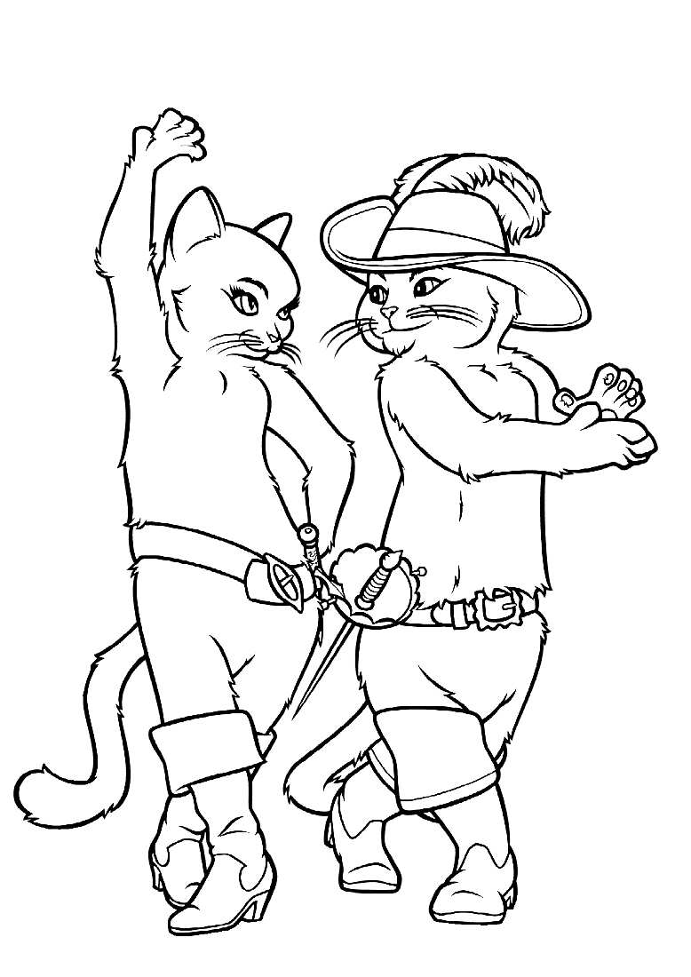 Puss in boots coloring pages ð to print and color