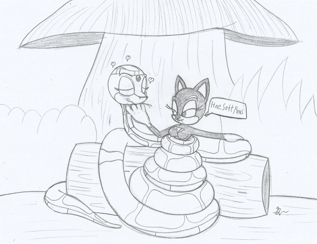 Fem kaa and kitty softpaws the cat sketch by lol on