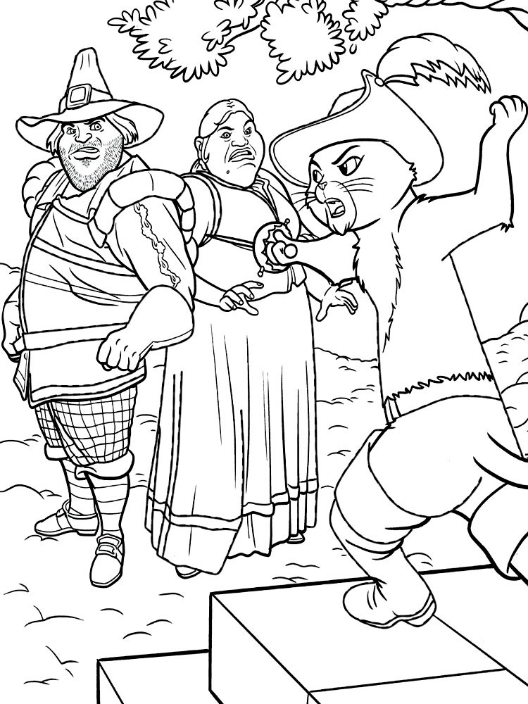 Puss in boots coloring pages ð to print and color