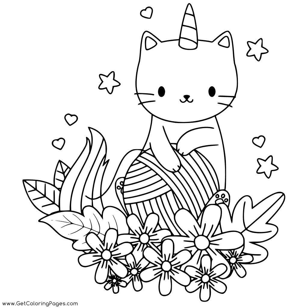 Kittycorn coloring pages printable for free download