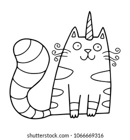 Stock vektor âcute caticorn illustration coloring page bookâ bez autorskãch poplatkå