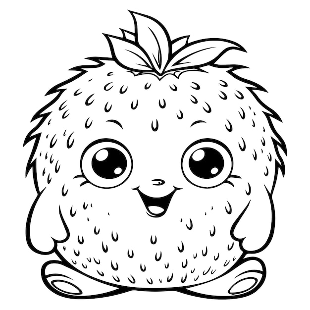 Premium vector kiwi coloring pages vector illustration
