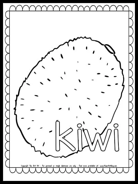 Kiwi coloring page free printable â the art kit