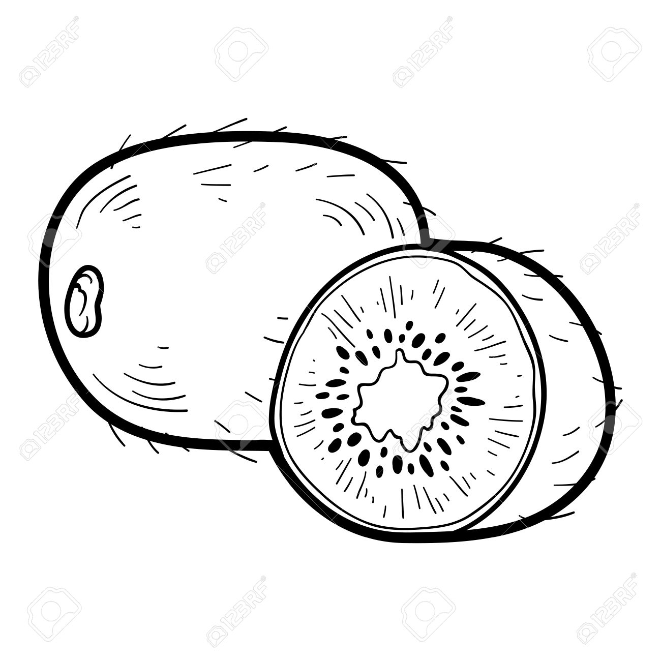 Coloring book for children fruits and vegetables kiwi royalty free svg cliparts vectors and stock illustration image