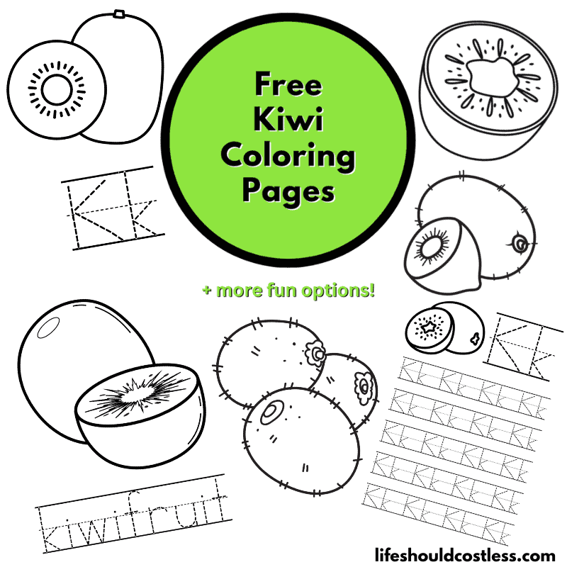 Kiwi coloring pages free printable pdf templates