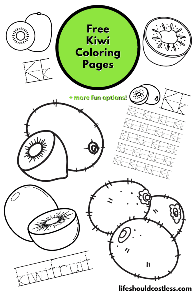 Kiwi coloring pages free printable pdf templates
