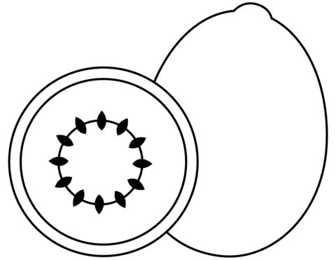 Kiwi fruit coloring page free printable coloring pages