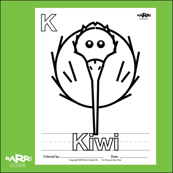 Rarr goods k for kiwi coloring page alphabet