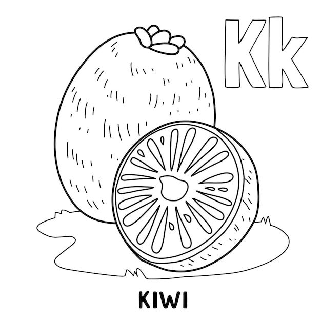 Alphabet fruit kiwi