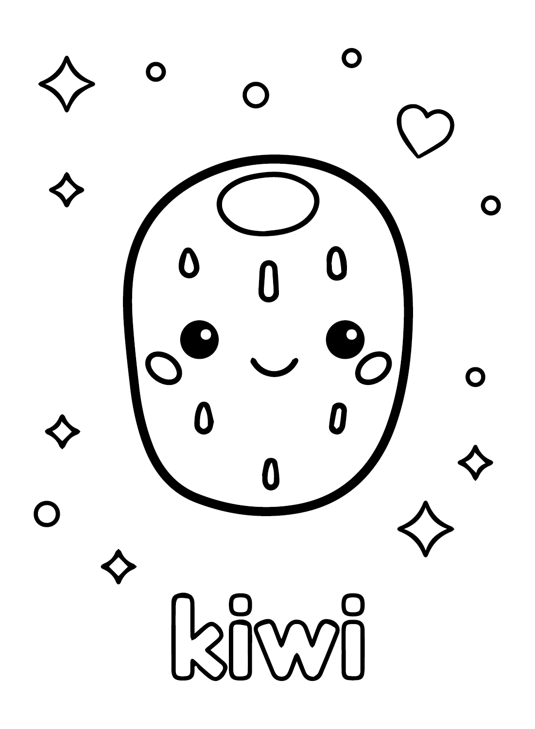 Kiwi fruit coloring pages printable for free download
