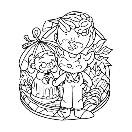 Free character design christmas coloring pages for kids photos and vectors
